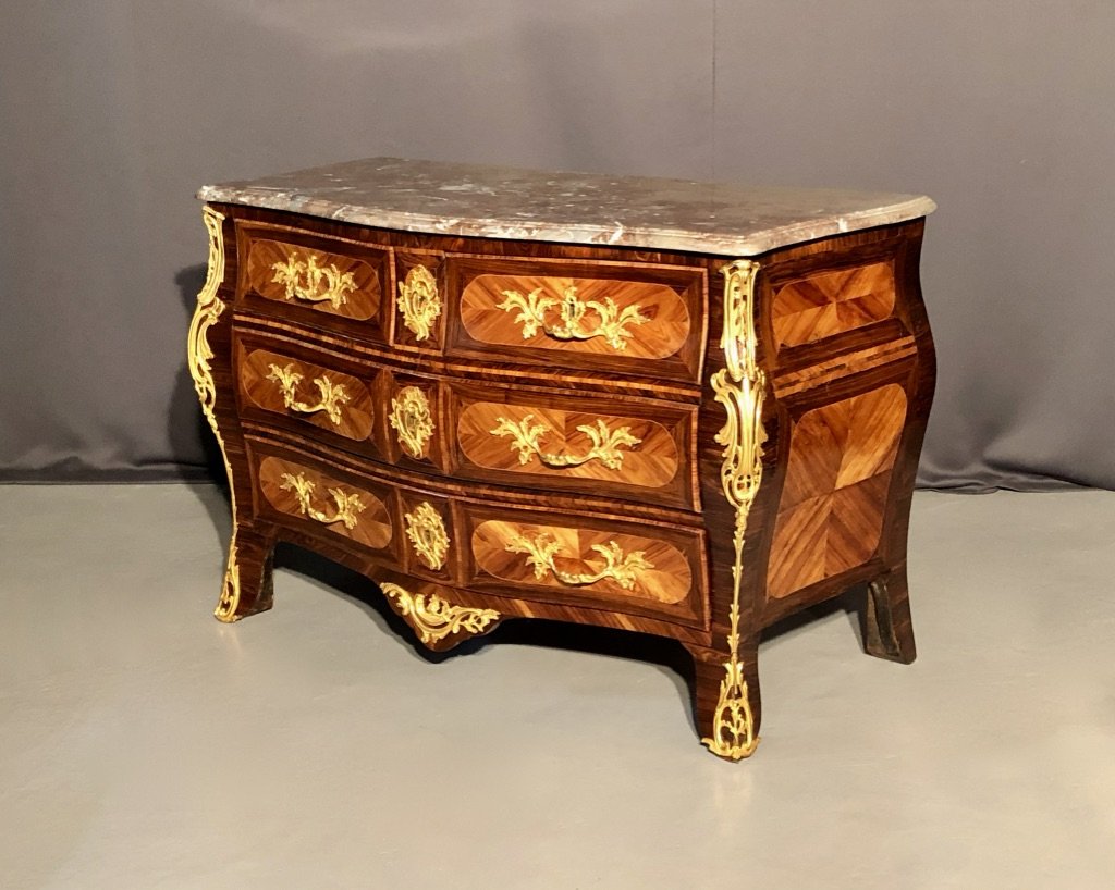 Tomb Commode In Rosewood And Rosewood, Eighteenth Time-photo-3