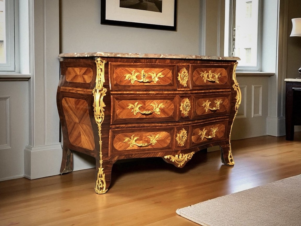 Tomb Commode In Rosewood And Rosewood, Eighteenth Time-photo-2