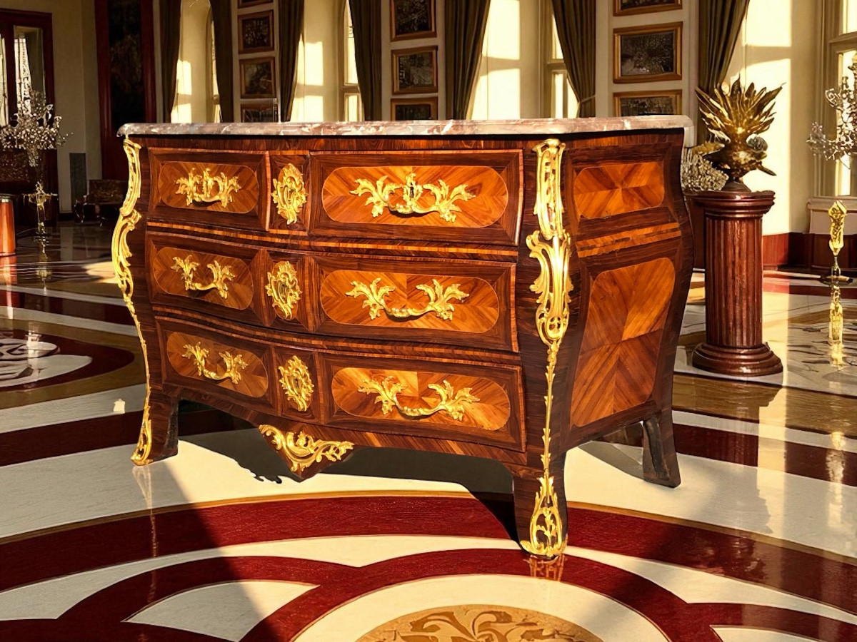 Tomb Commode In Rosewood And Rosewood, Eighteenth Time-photo-7