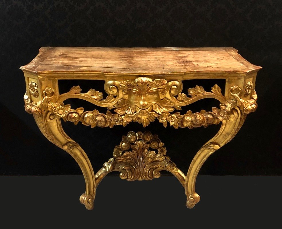 Console In Golden Wood, Regency Period-photo-2