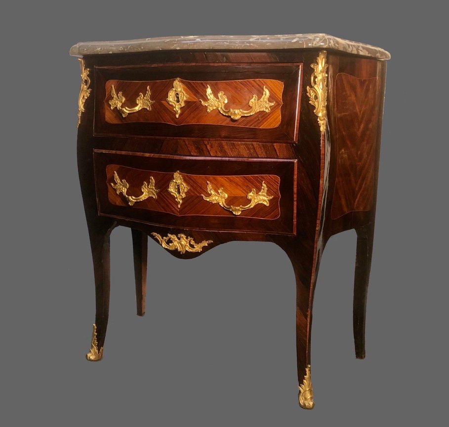 Small Louis XV Commode Stamped-photo-4