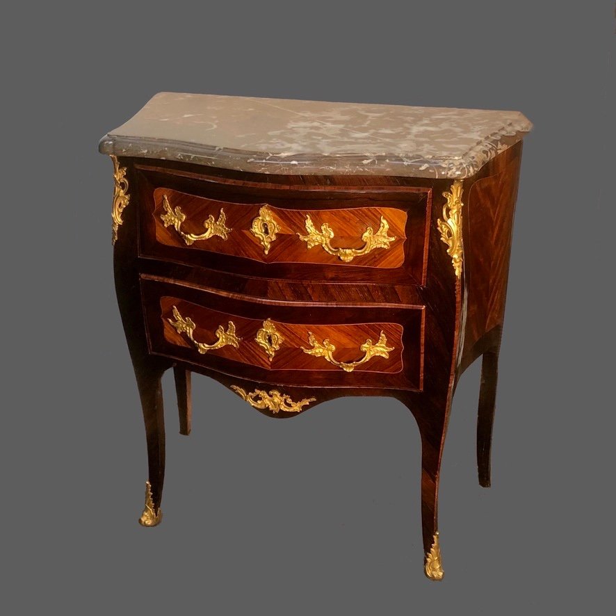 Small Louis XV Commode Stamped-photo-4