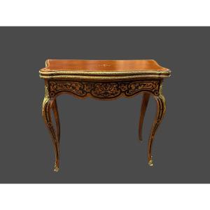 Table à jeu en marqueterie