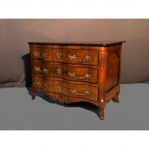 Commode Arbalète En Noyer, XVIIIème Siècle