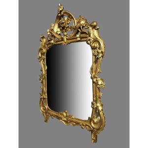 Miroir En Bois Doré, H100, époque XVIIIème