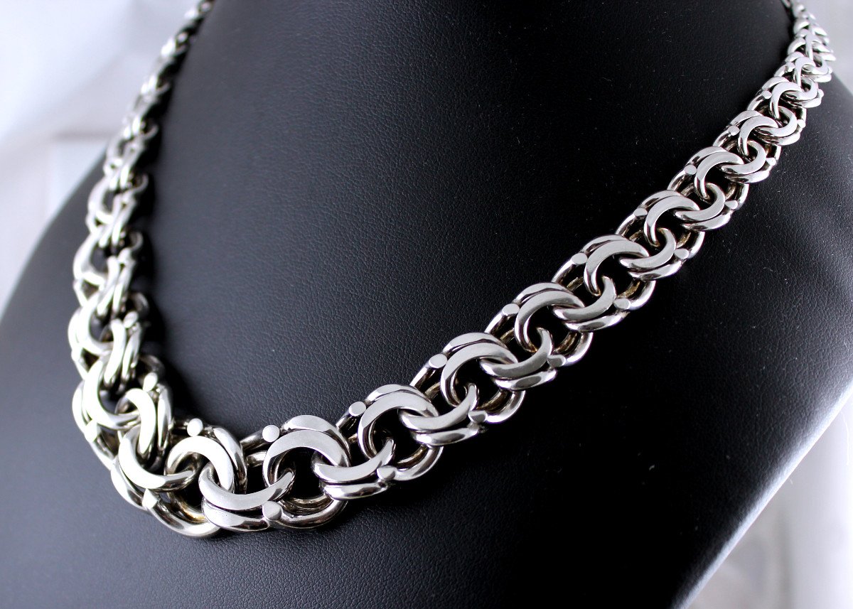 Collier Massif En Argent -112g