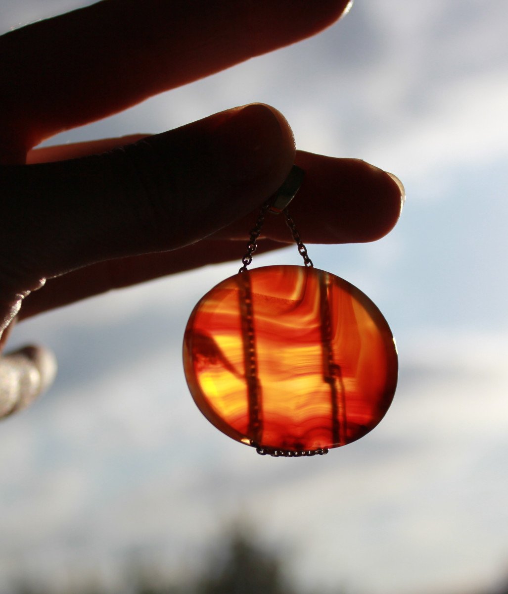 Pendentif Or Et Agate-photo-3