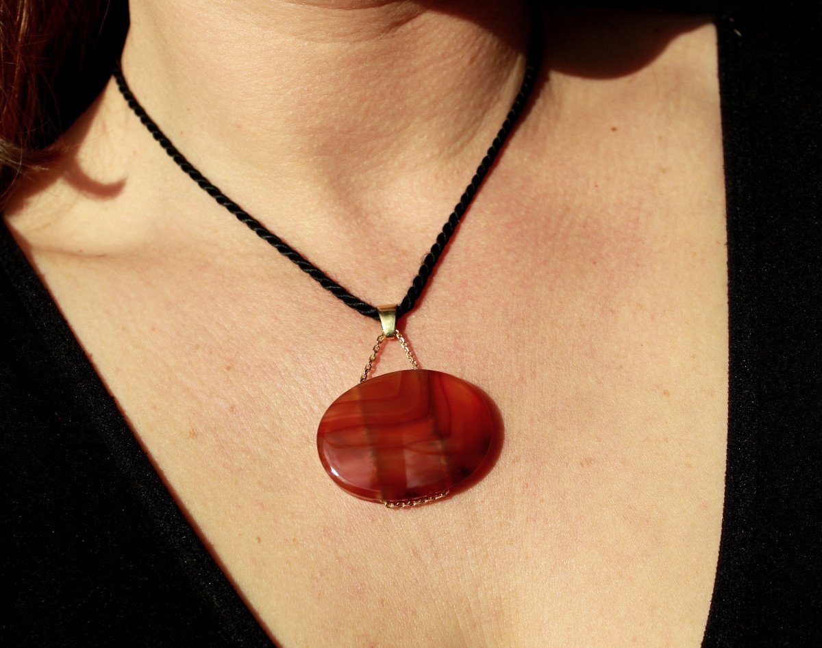 Pendentif Or Et Agate-photo-4