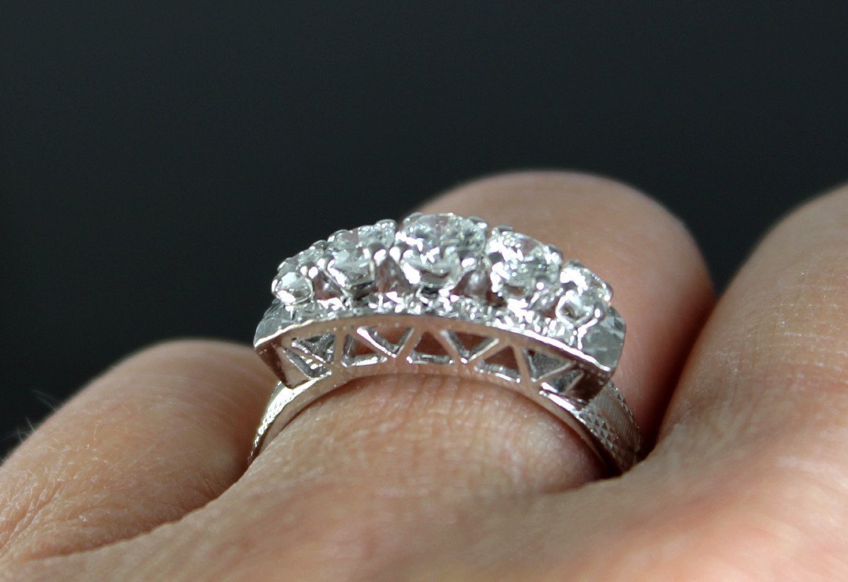 Gold Ring, Platinum And Diamonds-photo-4