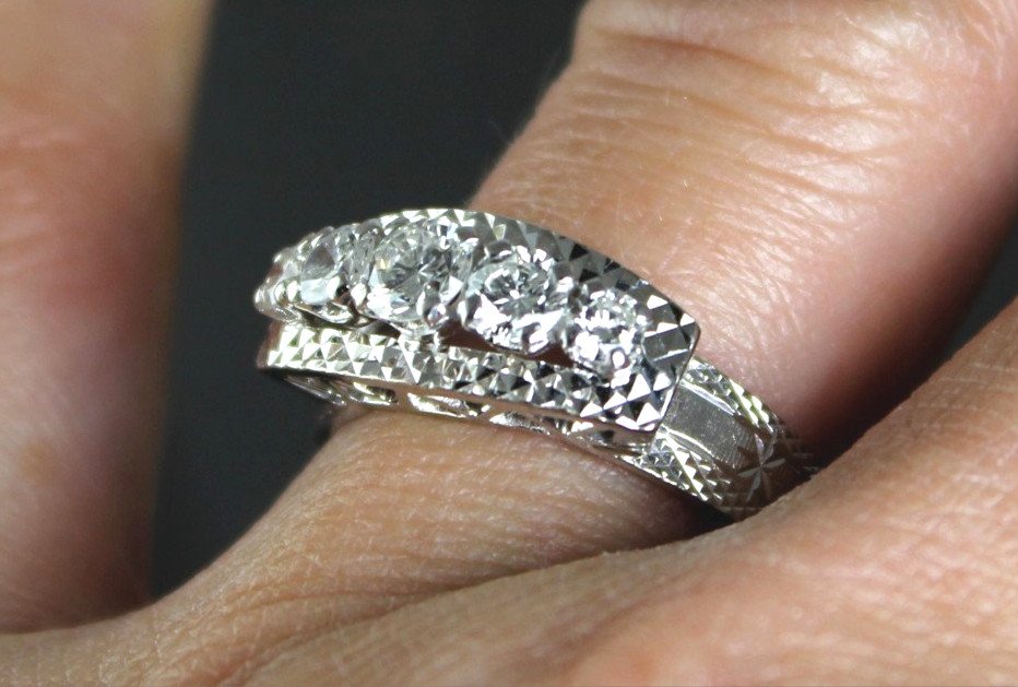 Gold Ring, Platinum And Diamonds