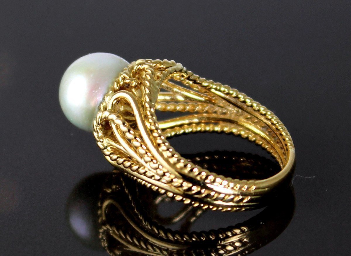 Gold And Akoya Pearl Ring-photo-4