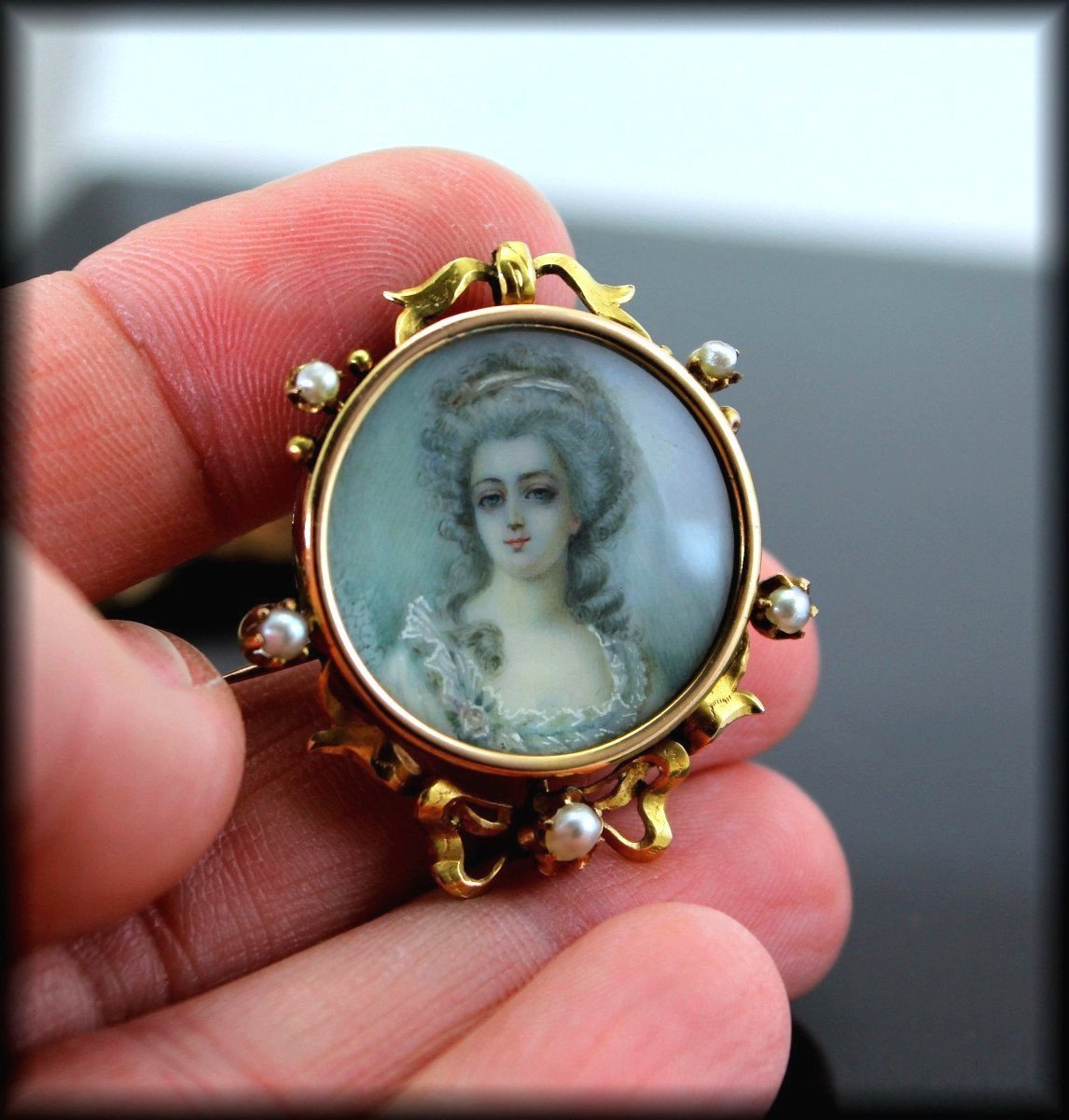 Gold Brooch - 19th Century-photo-4