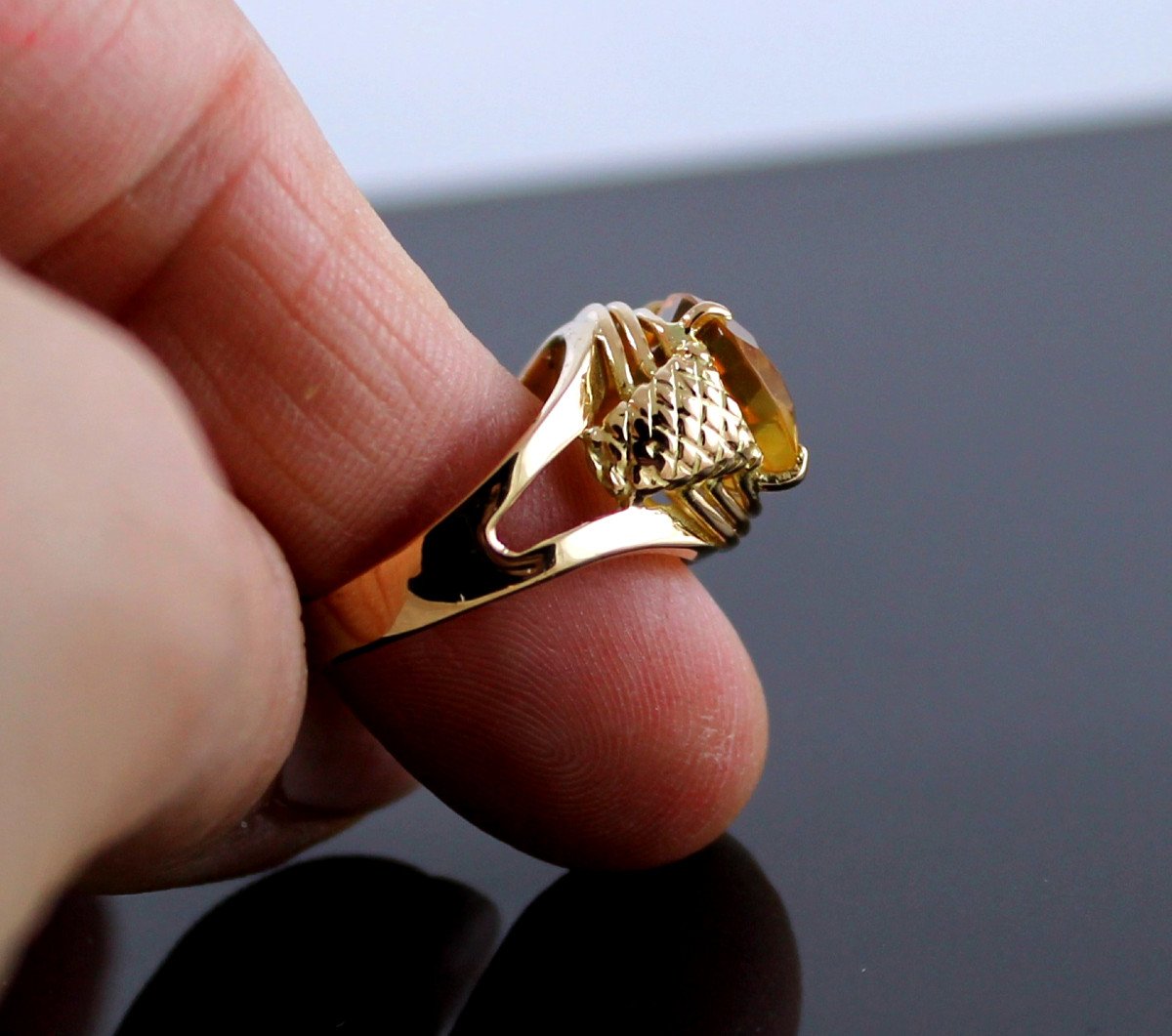 Gold And Citrine Ring-photo-4