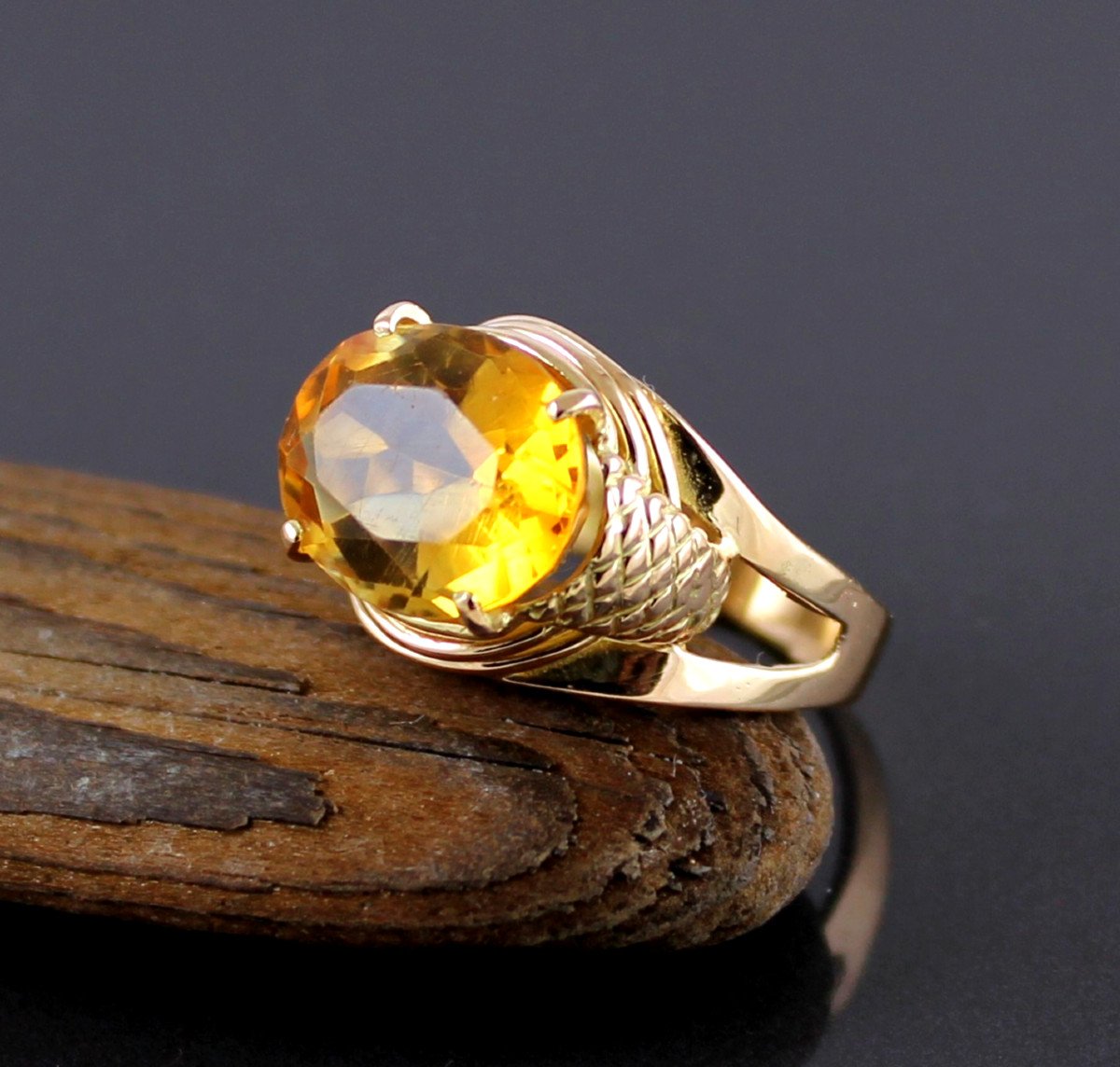 Gold And Citrine Ring