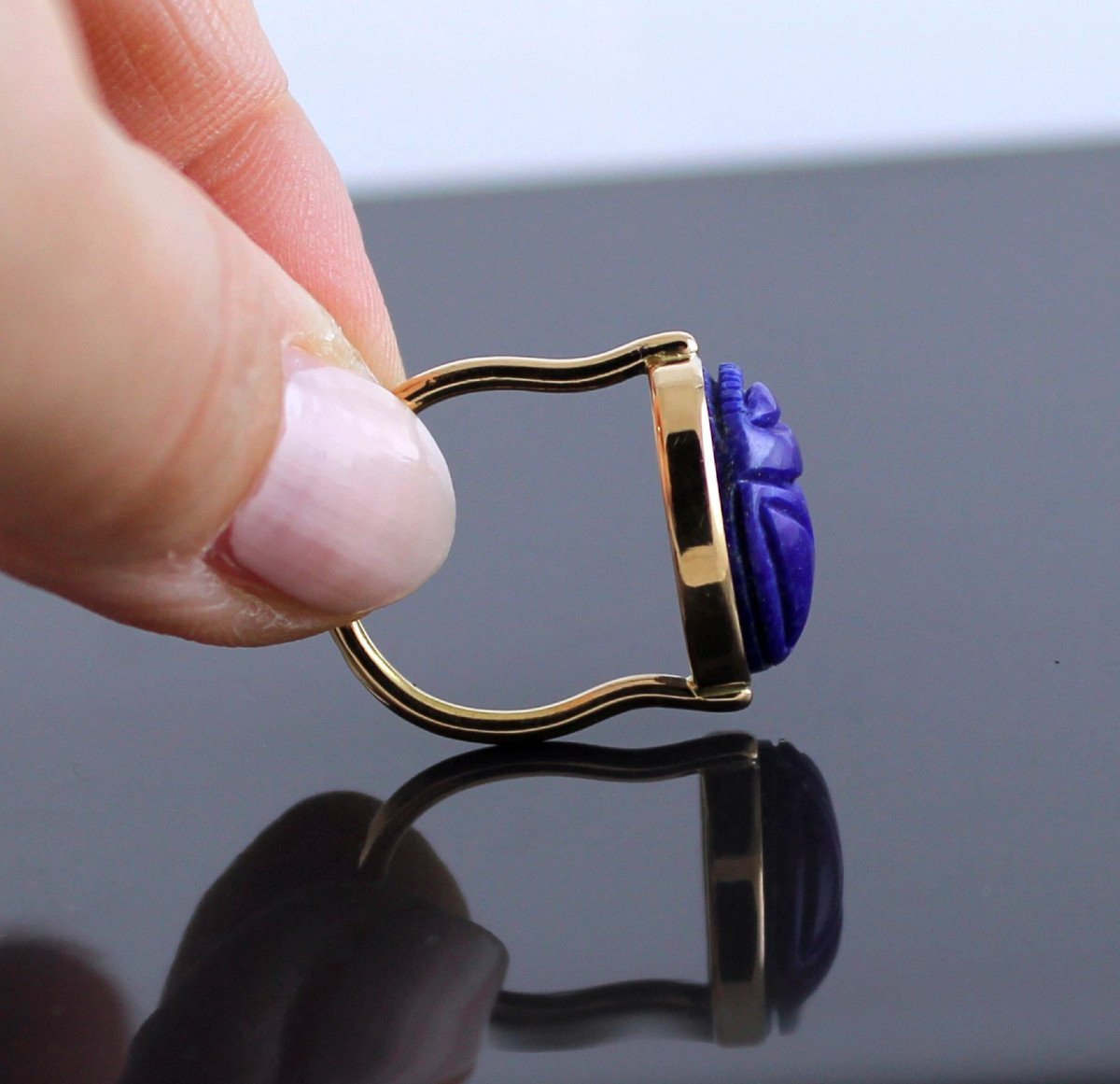 Gold And Lapis Lazuli Ring-photo-4