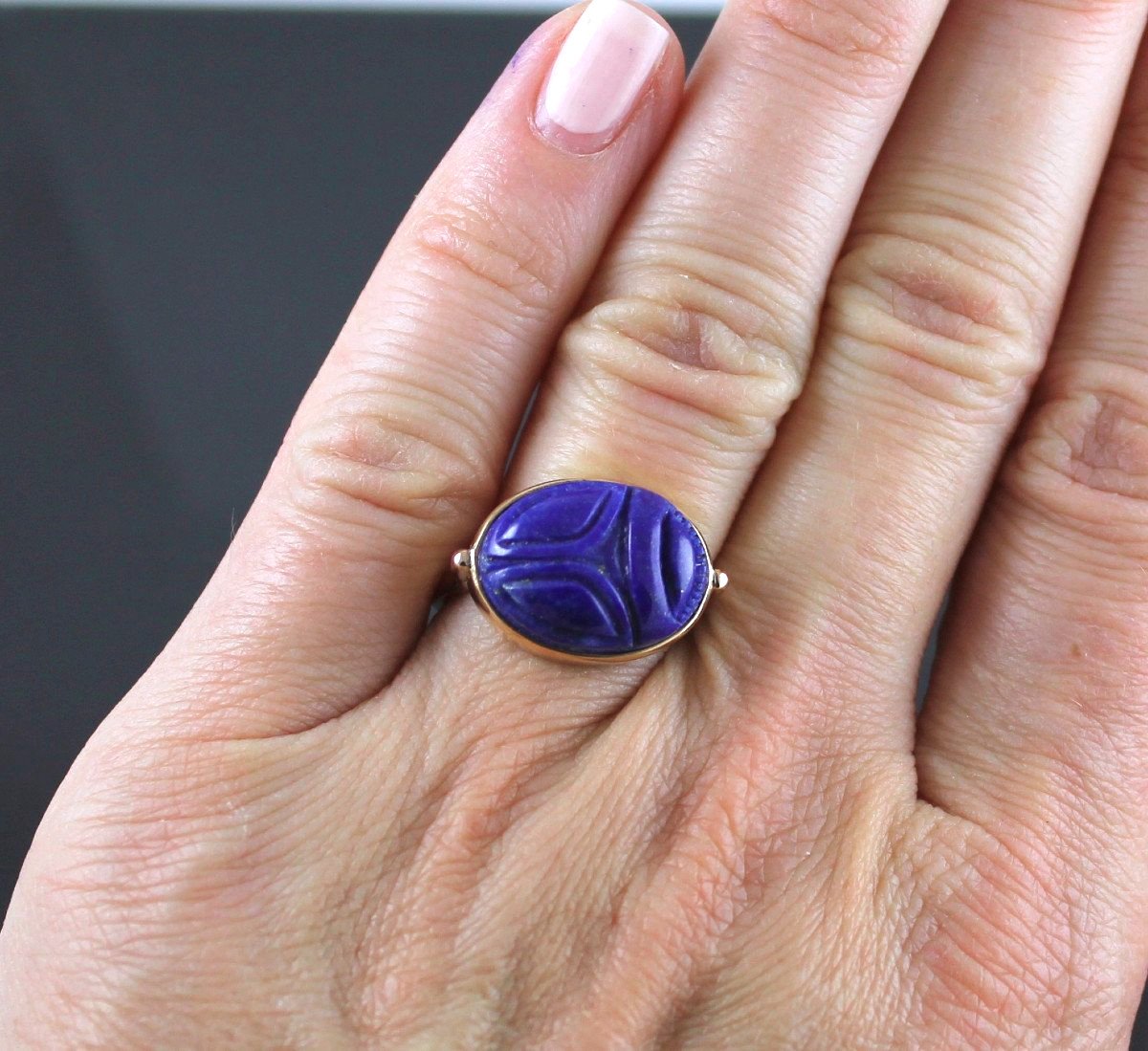 Gold And Lapis Lazuli Ring-photo-6