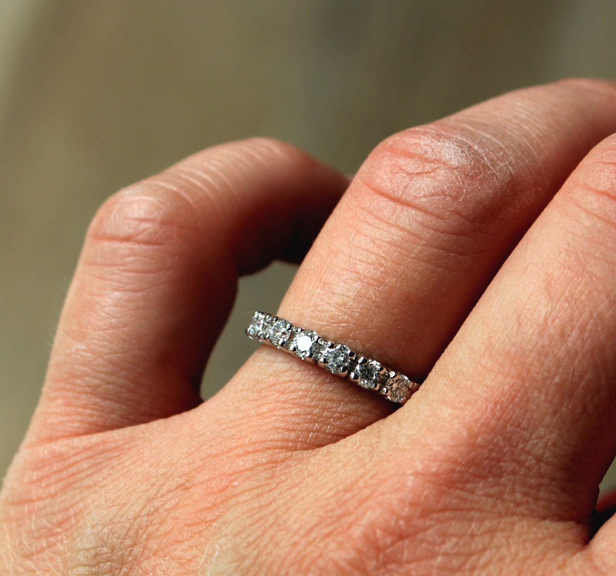 Half Wedding Ring Gold And Diamonds +/-0.45 Ct -photo-2