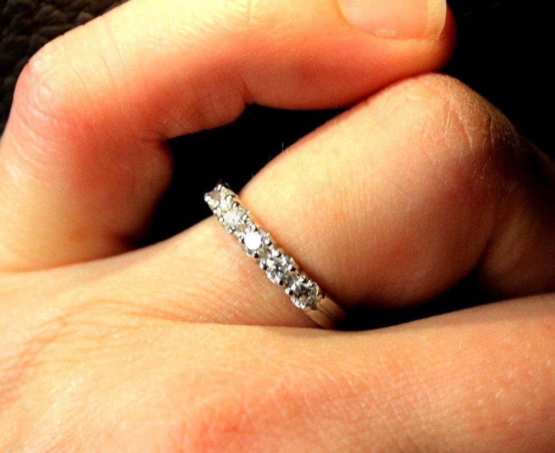 Half Wedding Ring Gold And Diamonds +/-0.45 Ct 