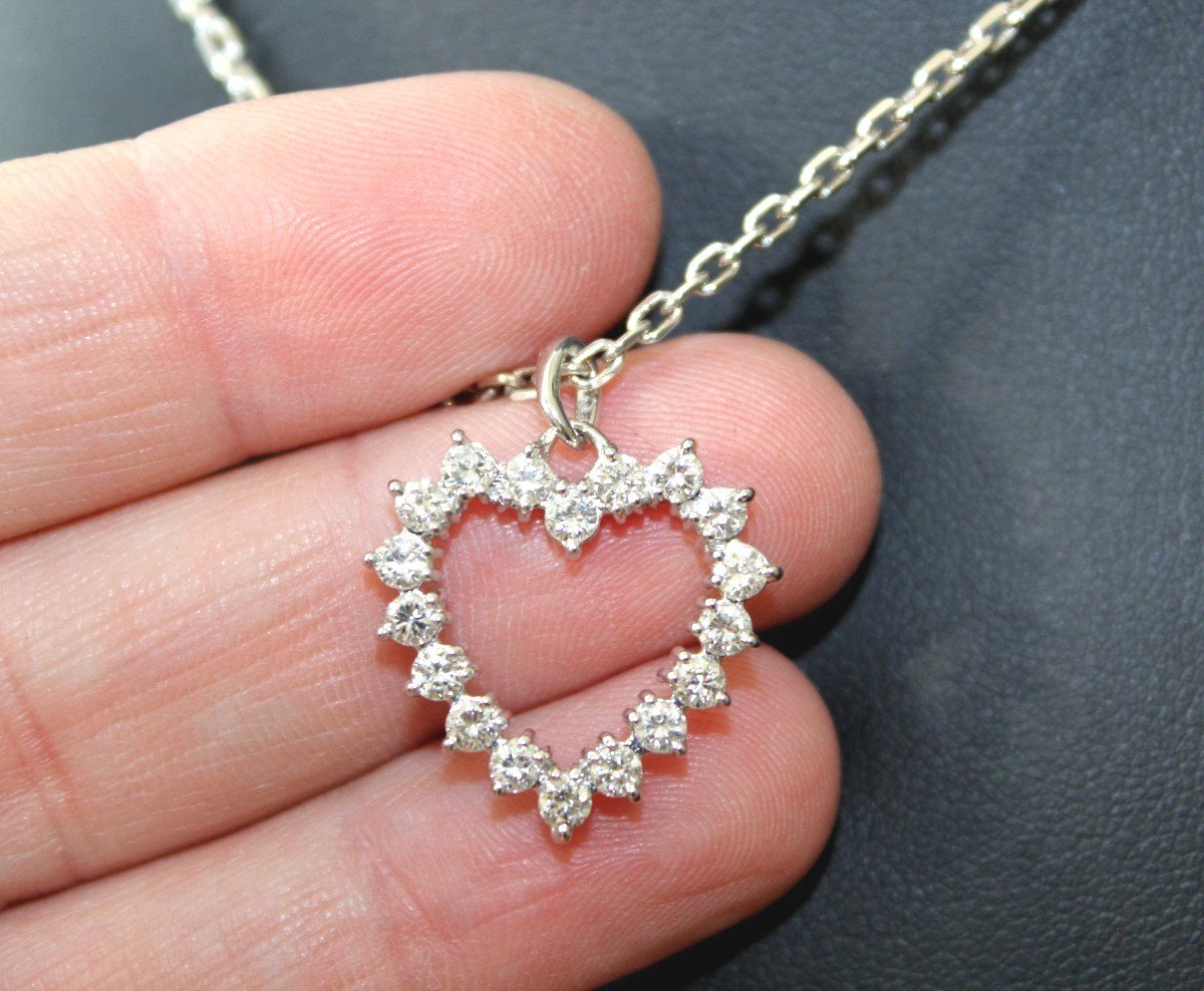 Pendentif Coeur Or Et Diamants (+1 Ct) - 2 X 2 Cm