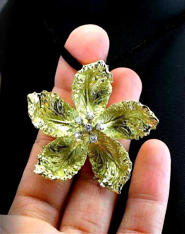 Gold And Diamond Pendant - 20 G 20 Solid - 4.5 Cm -photo-4