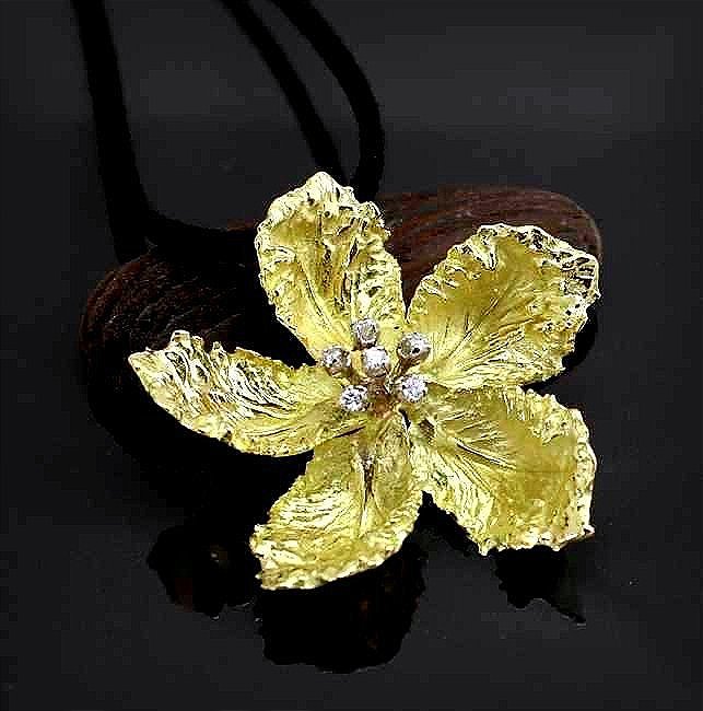 Gold And Diamond Pendant - 20 G 20 Solid - 4.5 Cm -photo-4