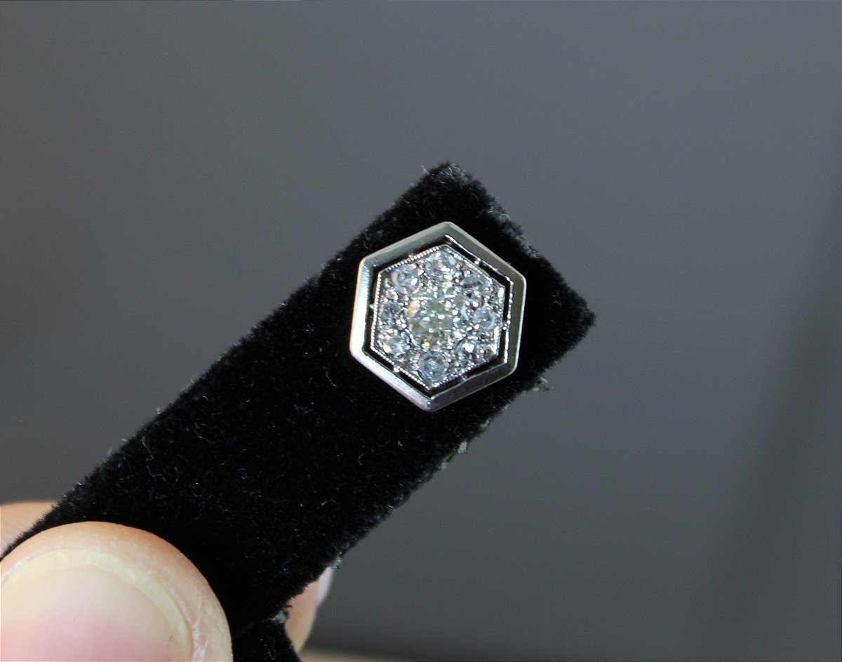 Boucles d'oreille diamants- Art déco-photo-2