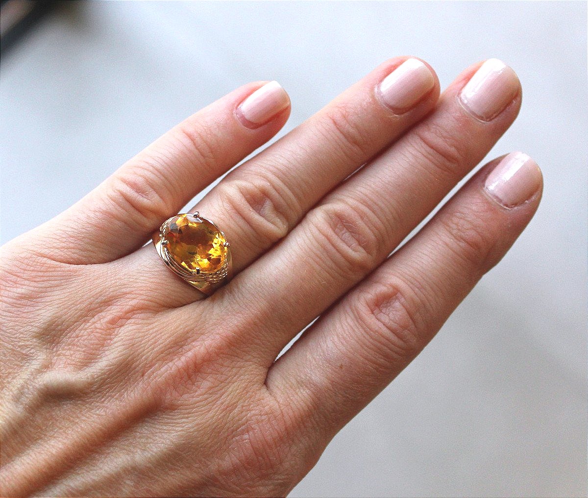Bague or et citrine-photo-2