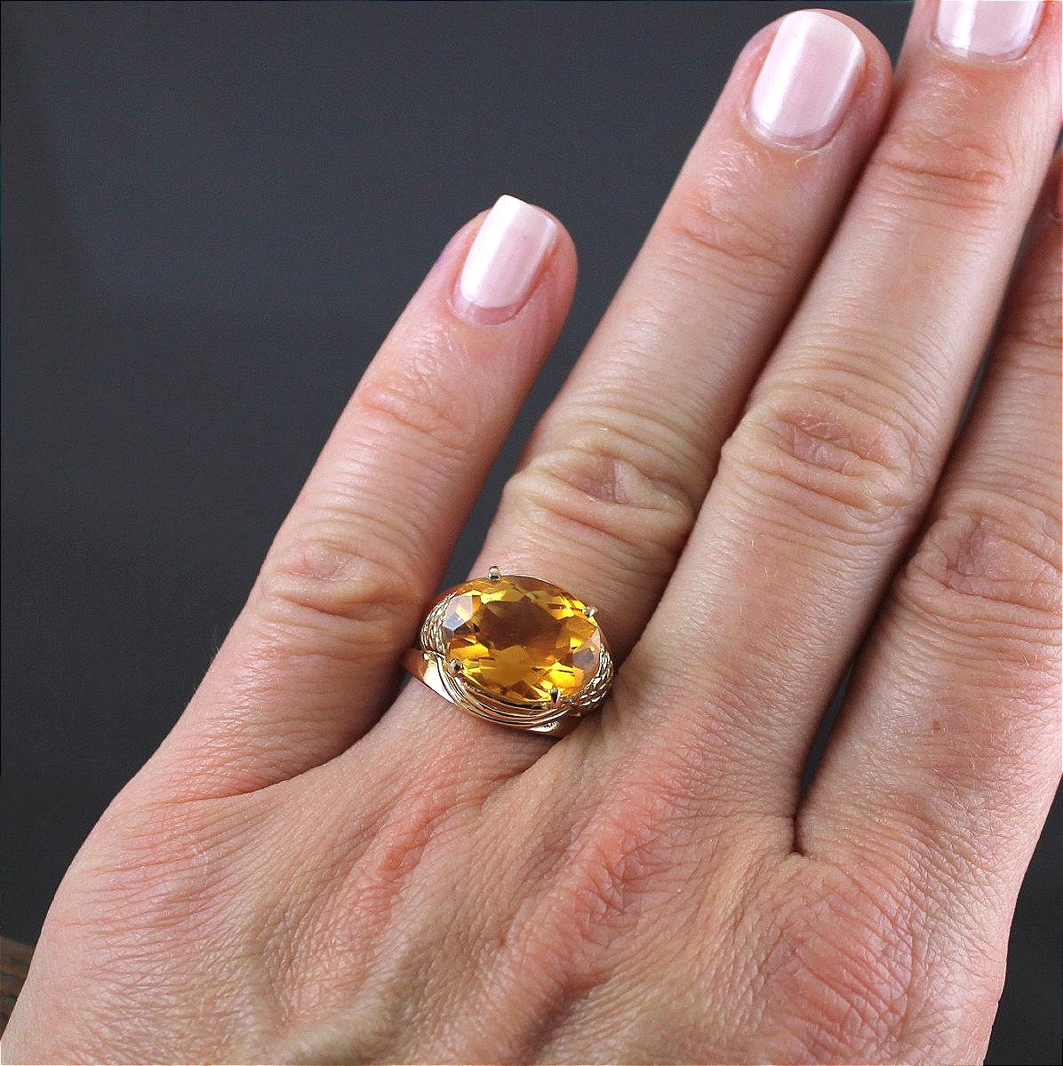 Bague or et citrine-photo-1