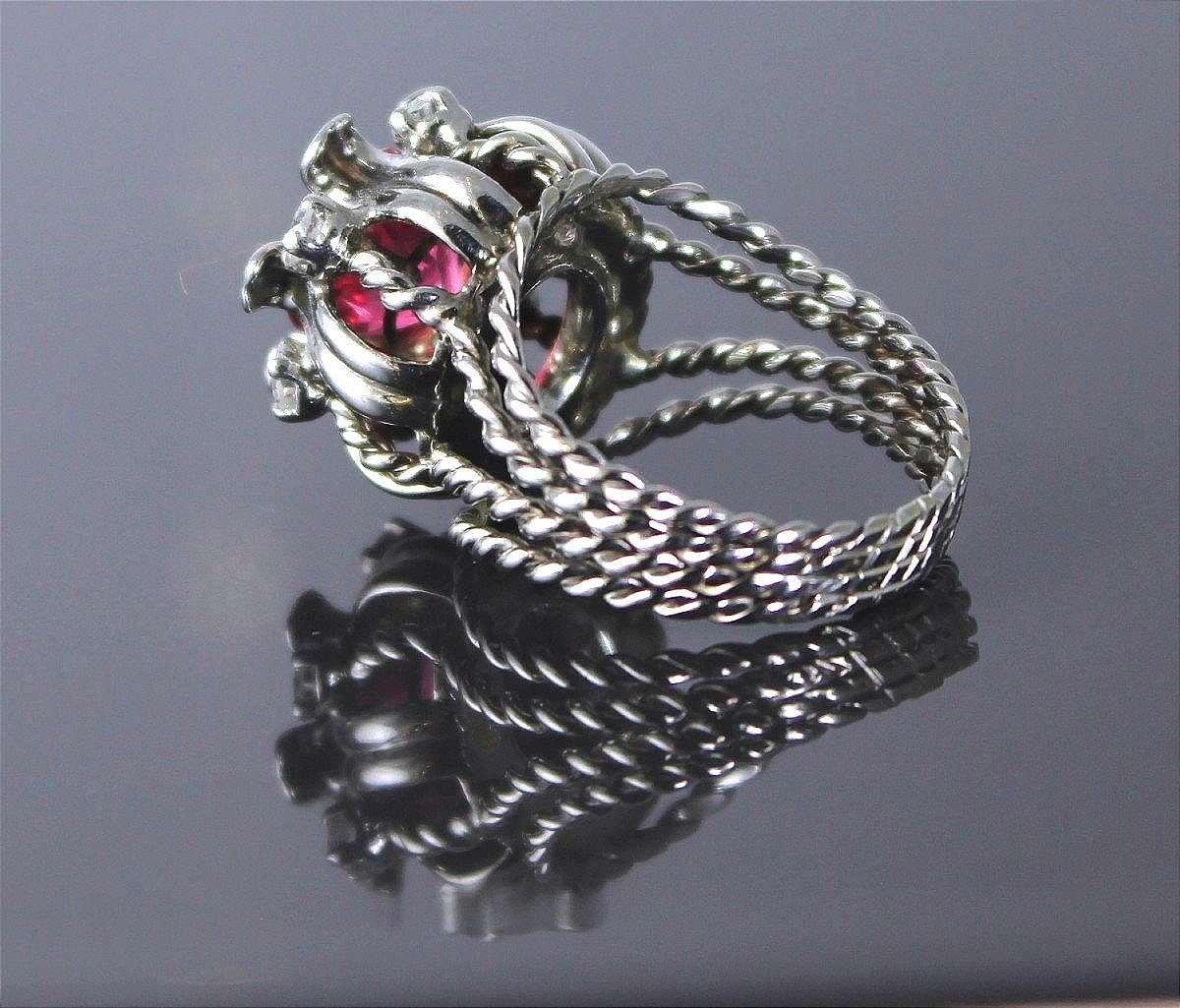 Gold Ring, Pink Tourmaline And Diamonds-photo-4