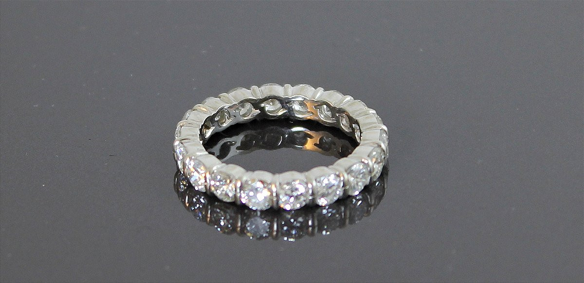 Alliance or et diamants  tour complet +/- 2.30 ct-photo-3