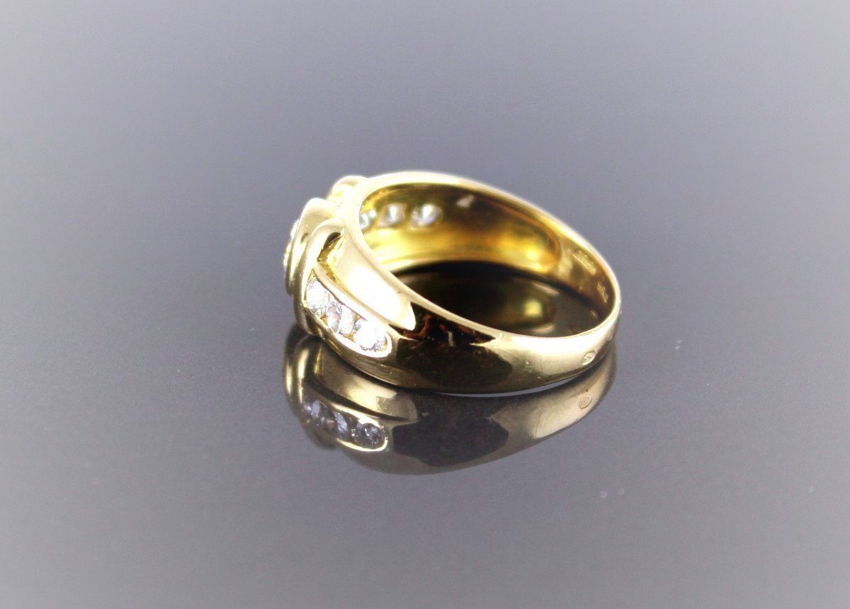Bague Mixe Or Diamants (centre +/-0.55 Ct + 0.40 Ct Entourage) -photo-6
