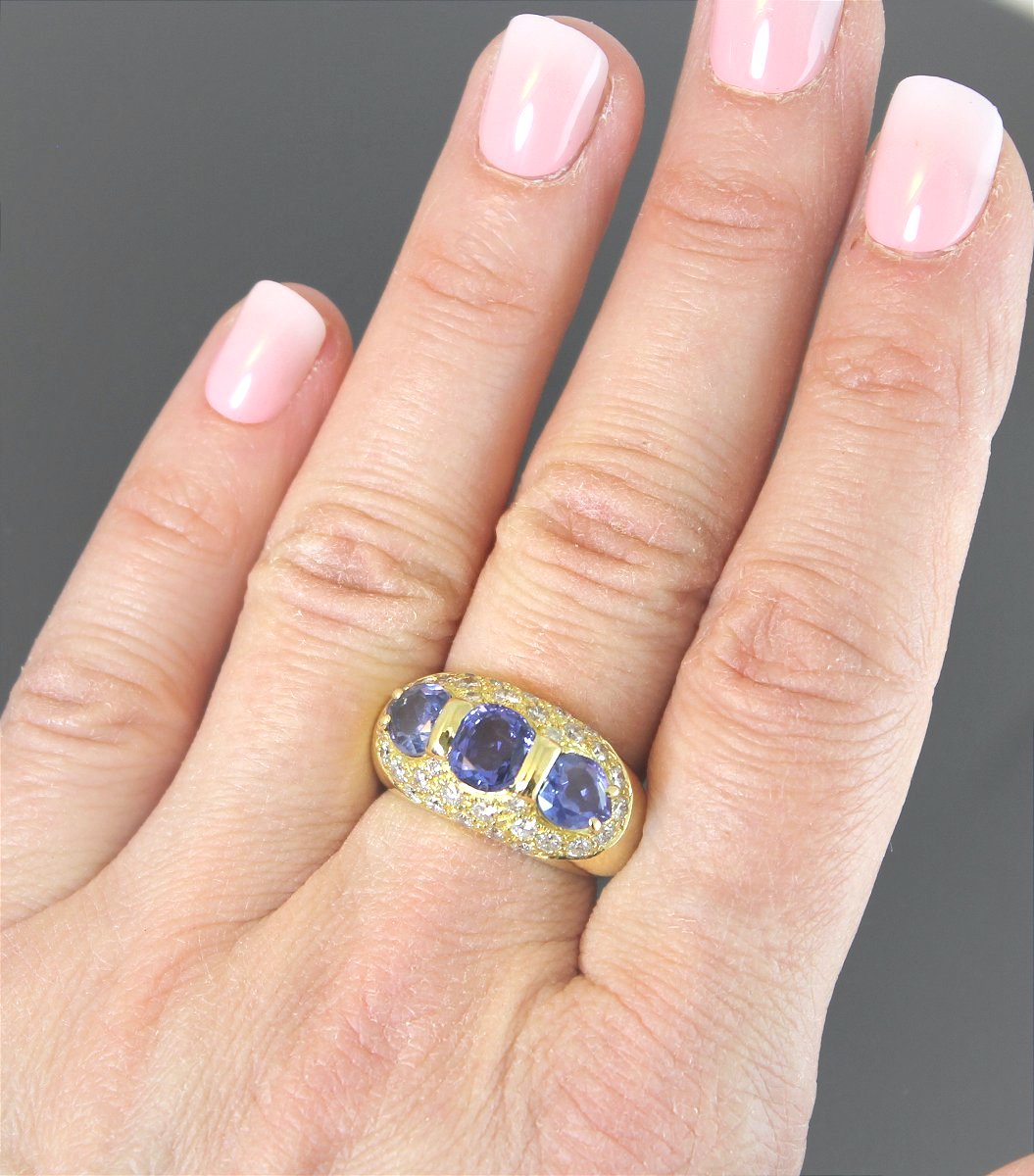 Gold, Sapphire And Diamond Ring-photo-2