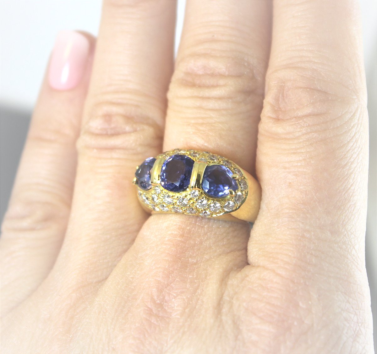Gold, Sapphire And Diamond Ring-photo-3