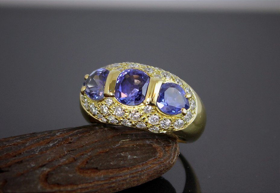Gold, Sapphire And Diamond Ring-photo-4