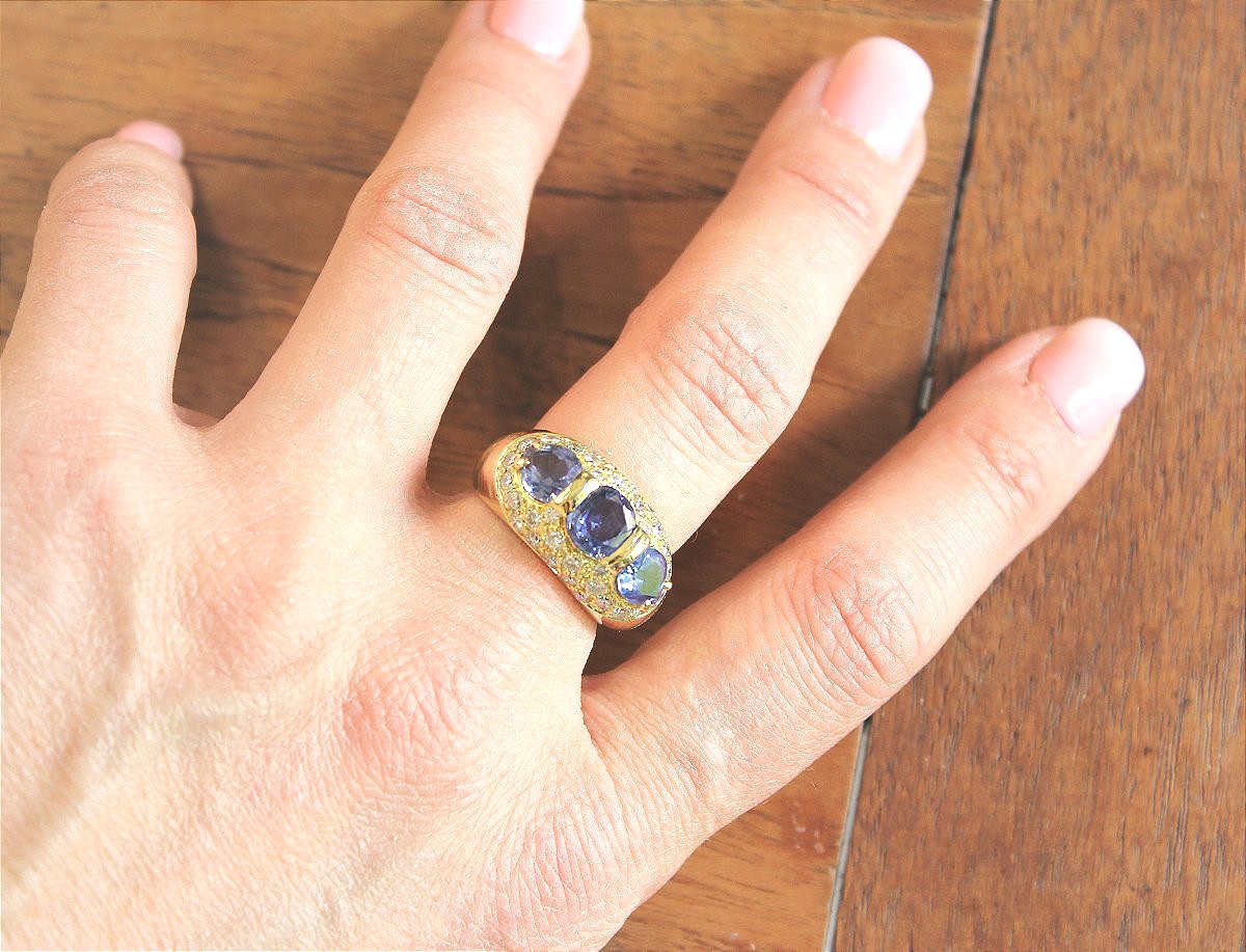 Gold, Sapphire And Diamond Ring-photo-1