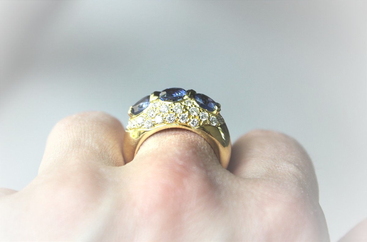 Gold, Sapphire And Diamond Ring-photo-2