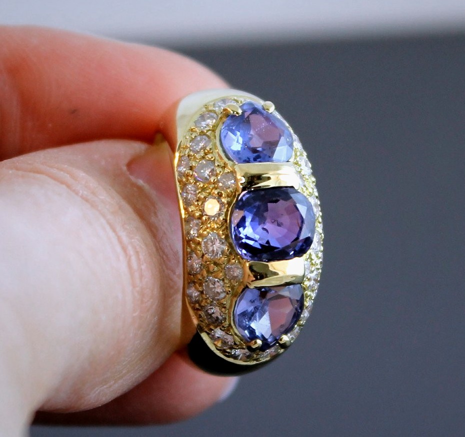 Gold, Sapphire And Diamond Ring