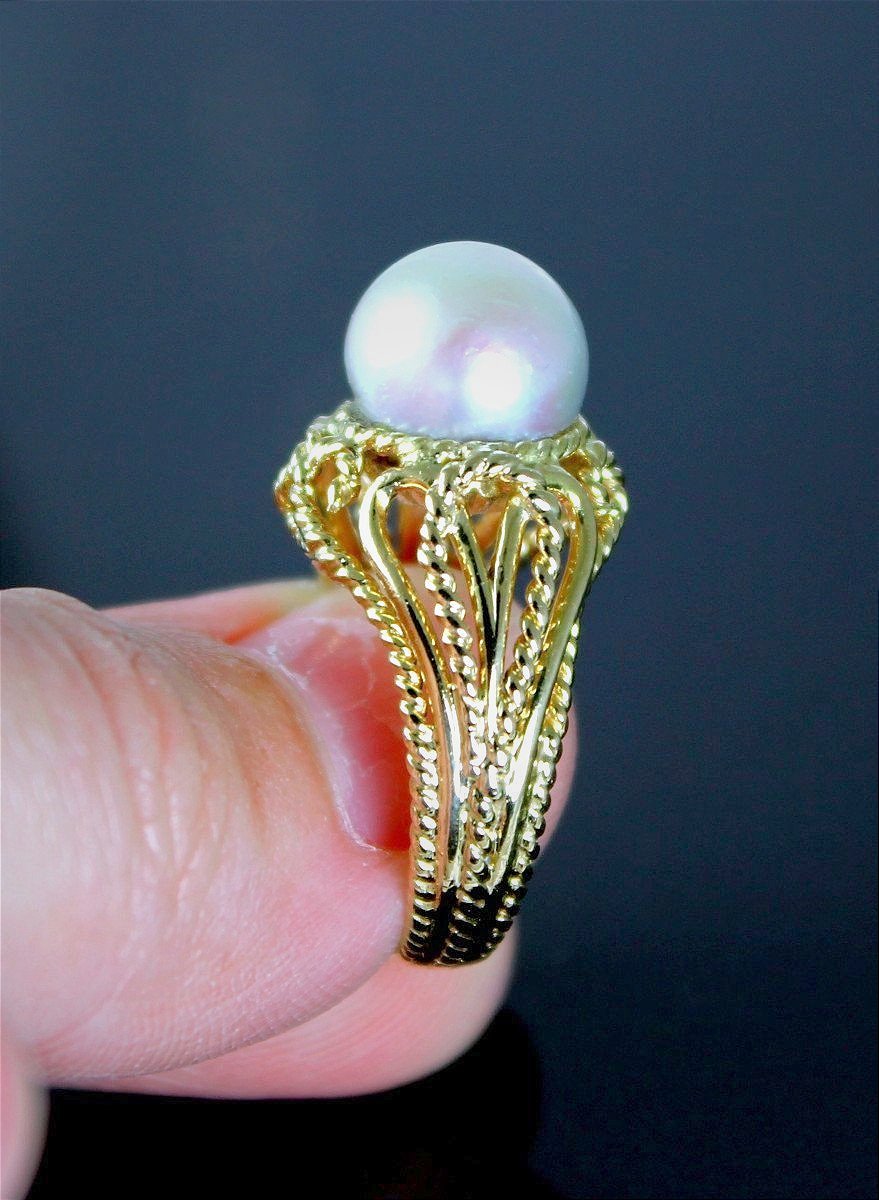 Bague or et perle de culture-photo-1