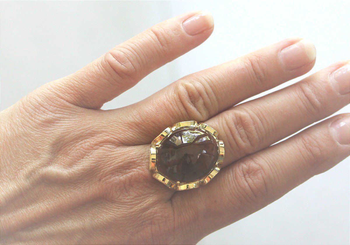 Gold Ring With Large Citrine-photo-2