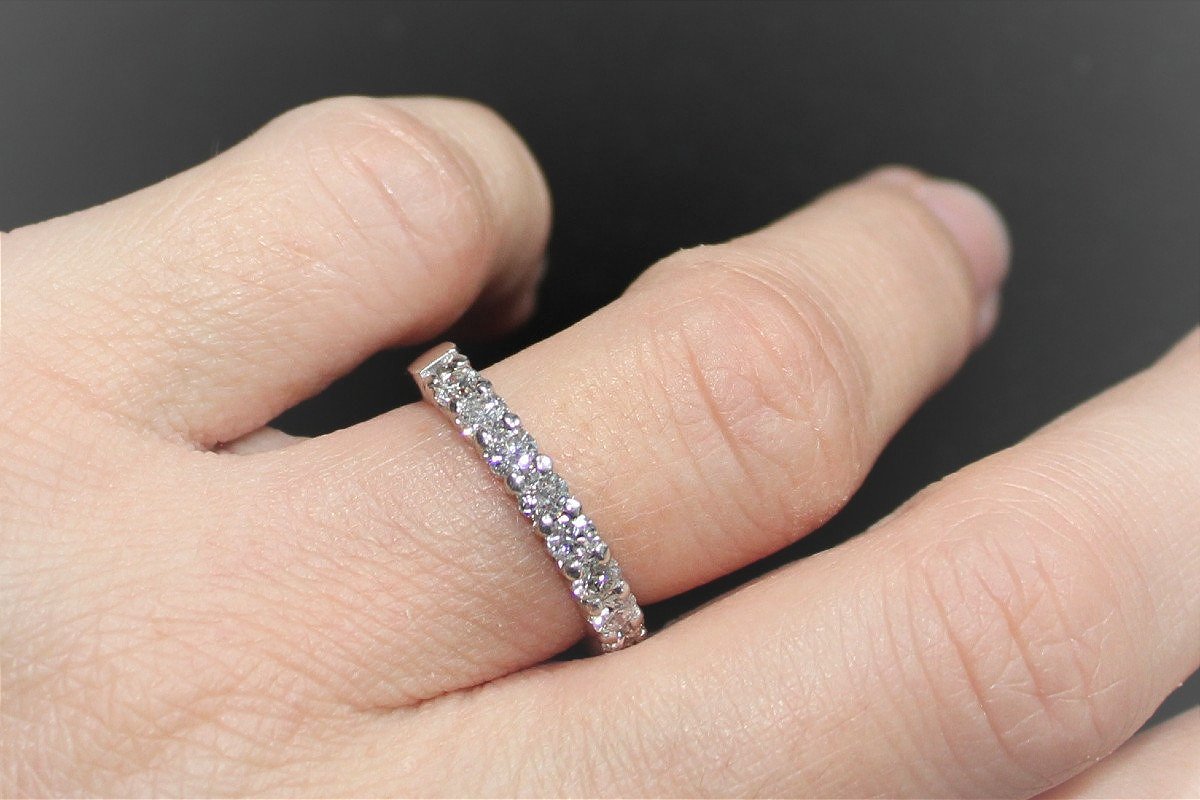 Alliance platine et  diamants - +/-0.90 ct-photo-2