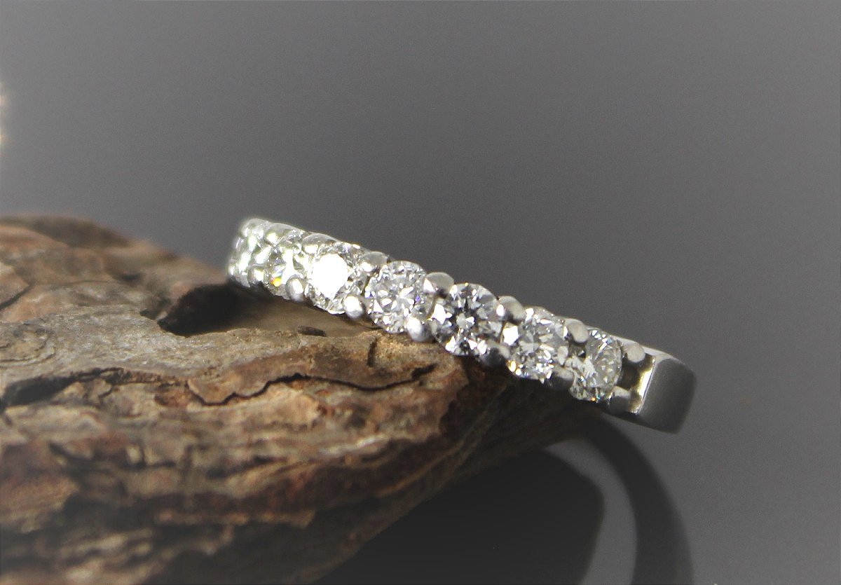 Alliance platine et  diamants - +/-0.90 ct-photo-4