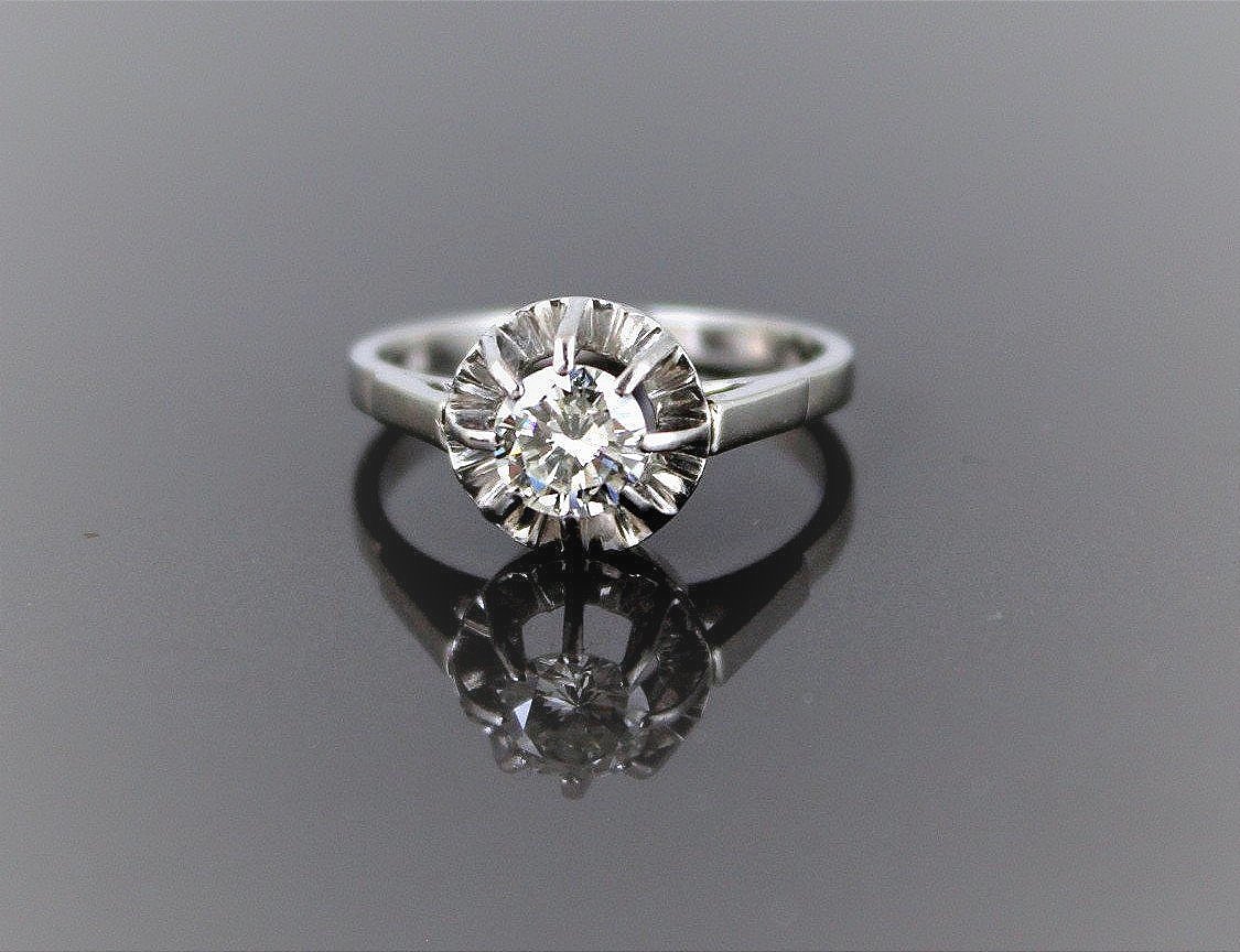 Solitaire or et platine, diamant + 0.60 ct-photo-3