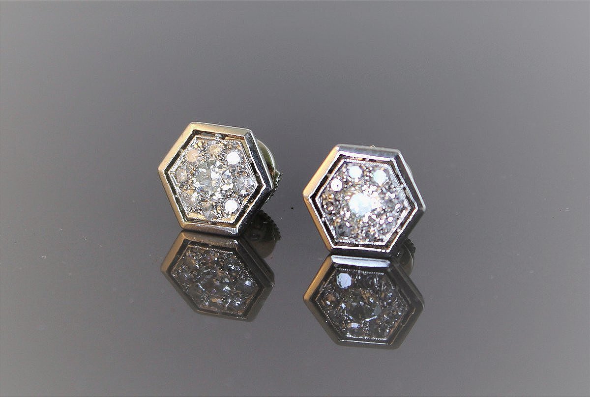 Art Deco Earrings - Diamonds +0.80 Ct-photo-2