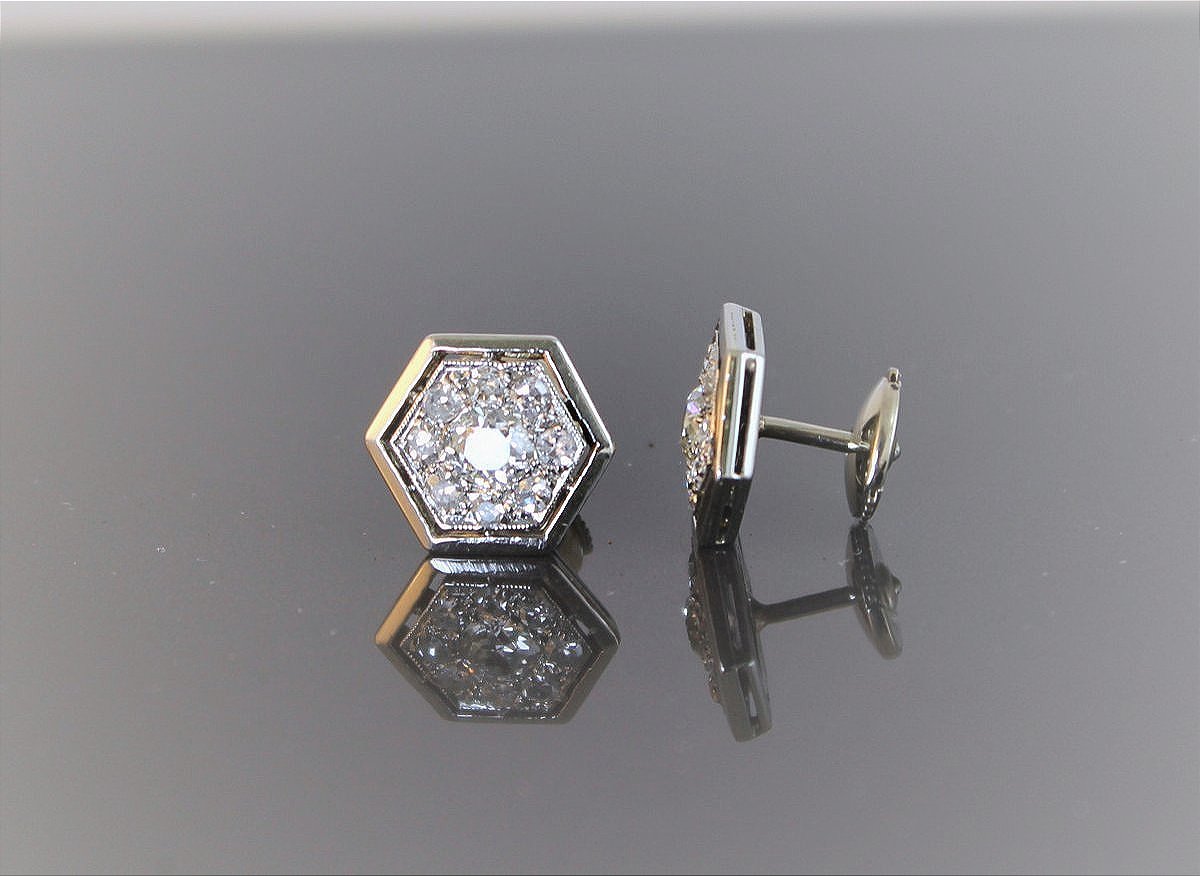 Art Deco Earrings - Diamonds +0.80 Ct-photo-3