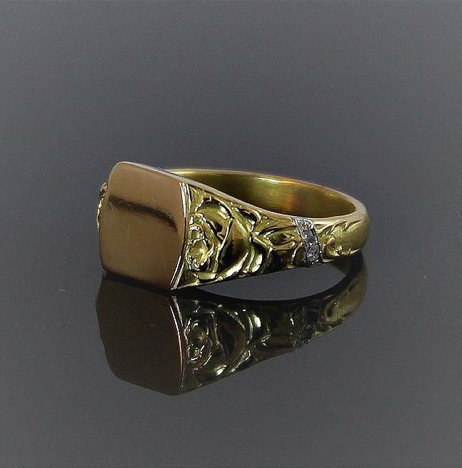 Bague or et diamants Art Déco-photo-4