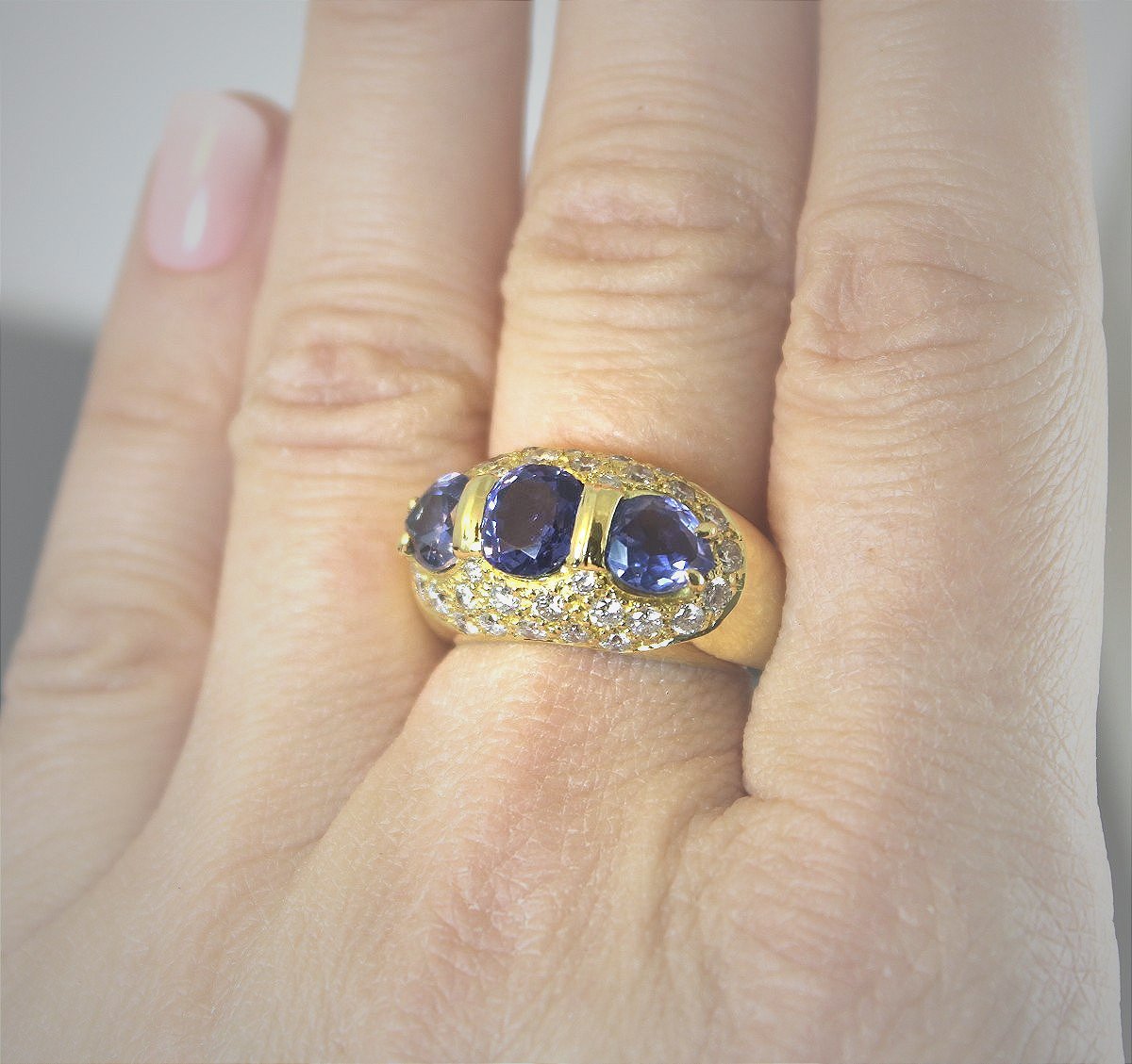 Gold, Sapphire And Diamond Ring-photo-3