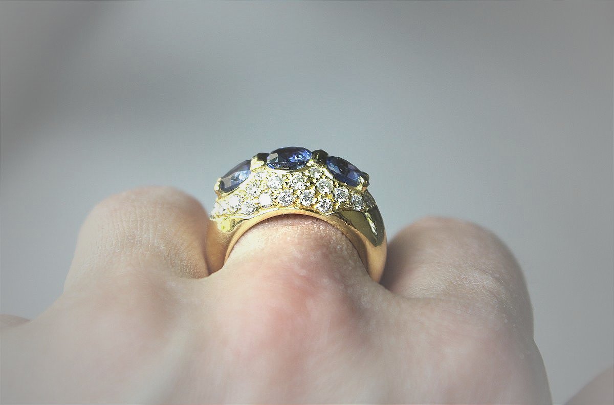 Gold, Sapphire And Diamond Ring-photo-1
