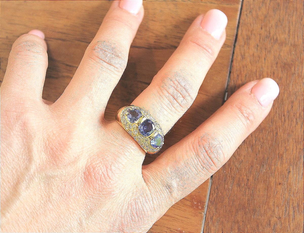 Gold, Sapphire And Diamond Ring-photo-2