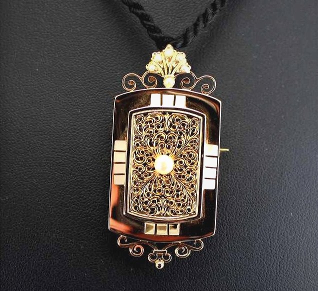 Gold Pendant/brooch/souvenir Charm, Napoleon III-photo-2