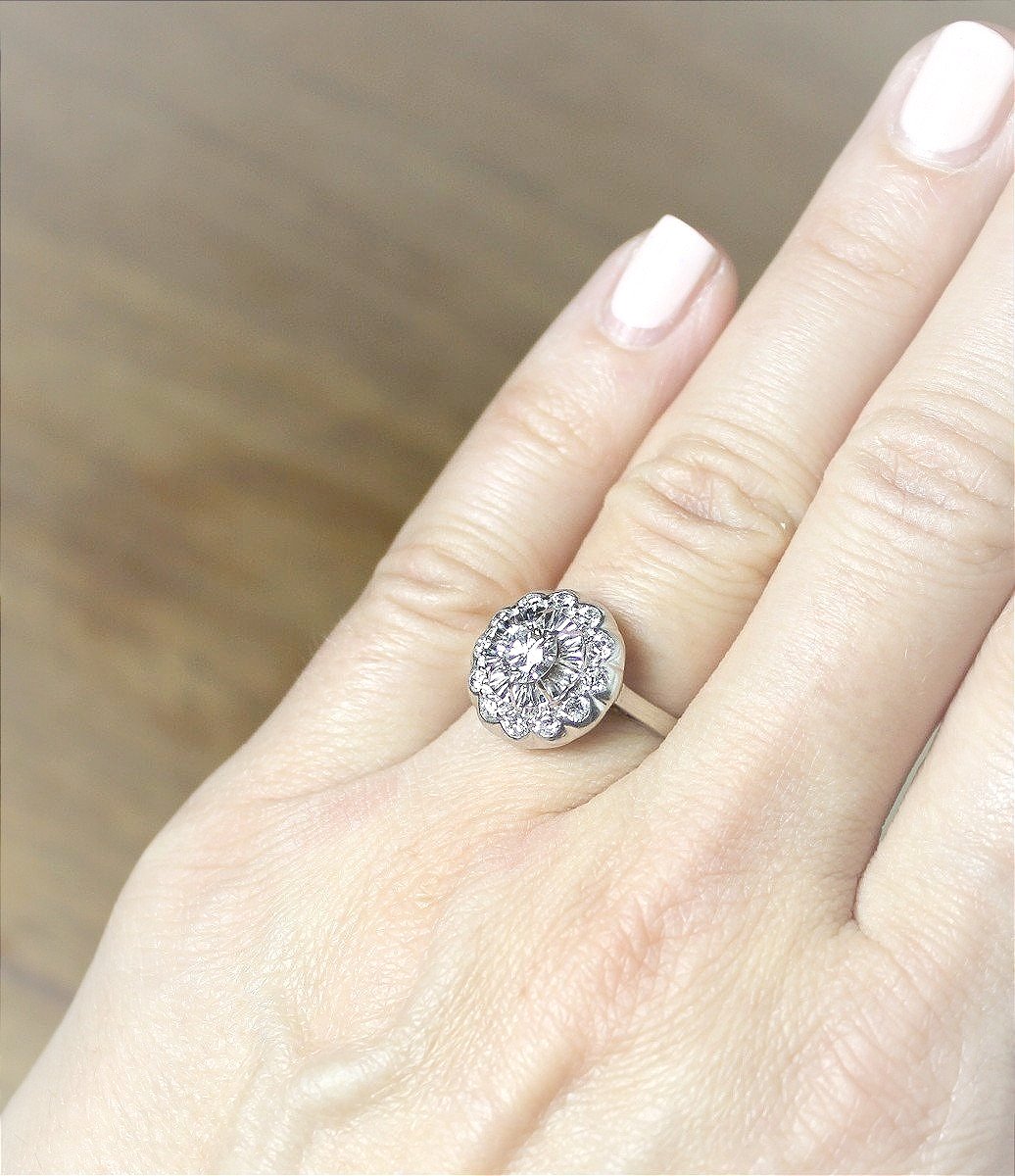 Gold And Diamond Ring - Total +/-0.87 Ct-photo-2